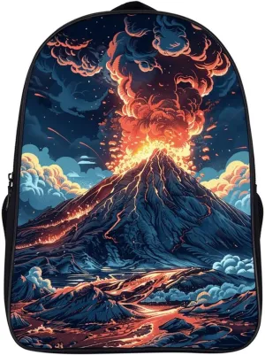 Travel Backpack for Men Women Depicts A Volcano Laptop Backpack for Work Office Travel Casual Daypack