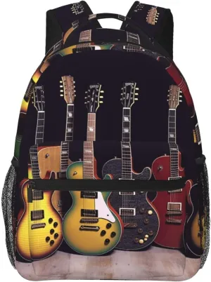 Travel Backpack for Women Men Guitar Collection Laptop Backpack Large College Bag Waterproof Casual Daypack