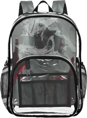 Travel Clear Bags for Women Kids Backpack Boys Girls Approved Shoulder Bag Ghostly Death Skull Bloody