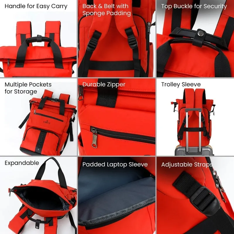 Travel Laptop Backpack | Padded Sleeve, Large Capacity | 15.6 inch | Orange