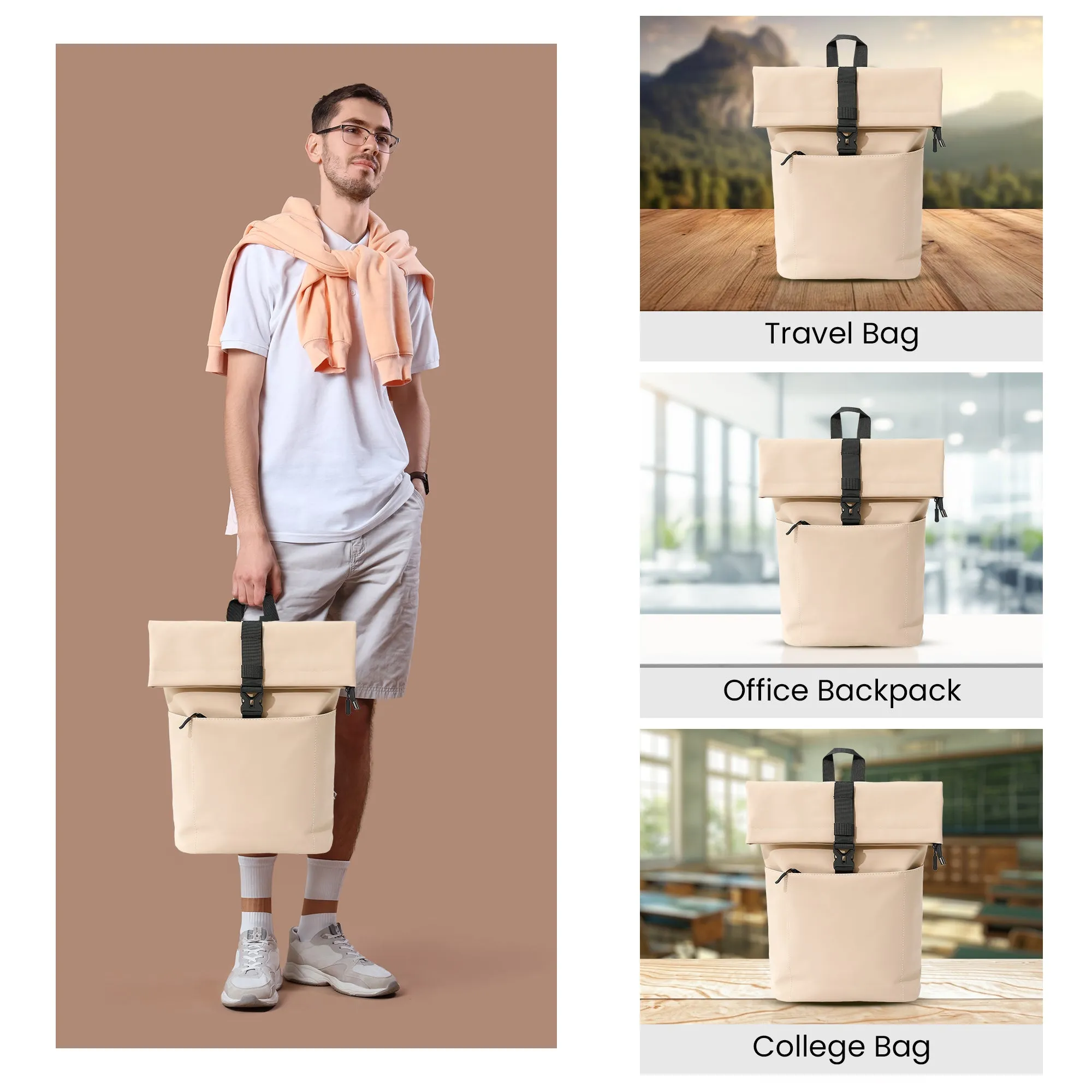 Travel Laptop Backpack - Stylish, Comfortable, Versatile | Fits 15.6 inch Laptop | Brown