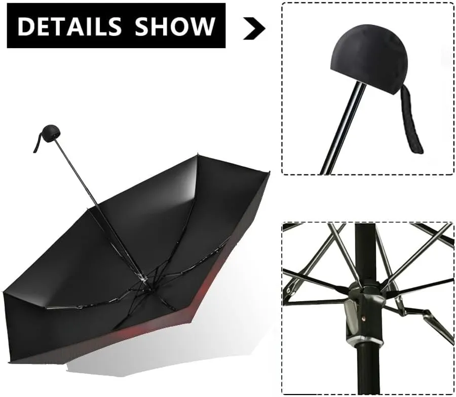 Travel Umbrella for Rain Windproof Majestic view sea and moon at night Cute Portable Compact Mini Umbrella for Women Purse Backpack Car Black Sun UV Protection