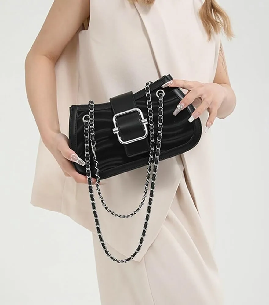 Trendy 2025 Vegan Leather Shoulder Bag for Women: Y2k Crossbody Hobo Tote with Top Handle Satchel Style