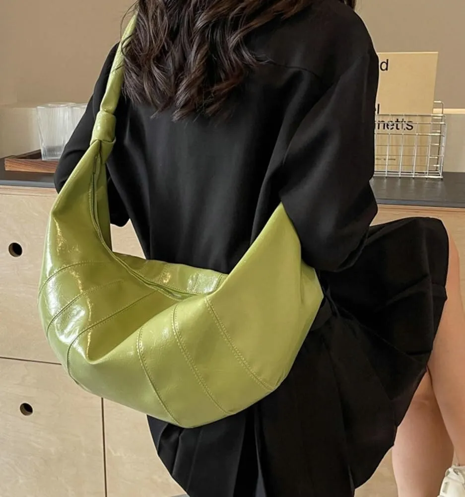 Trendy Soft Vegan Leather Crossbody & Shoulder Tote Bag for Women Dumpling Hobo Handbag Featuring a Top Handle Satchel