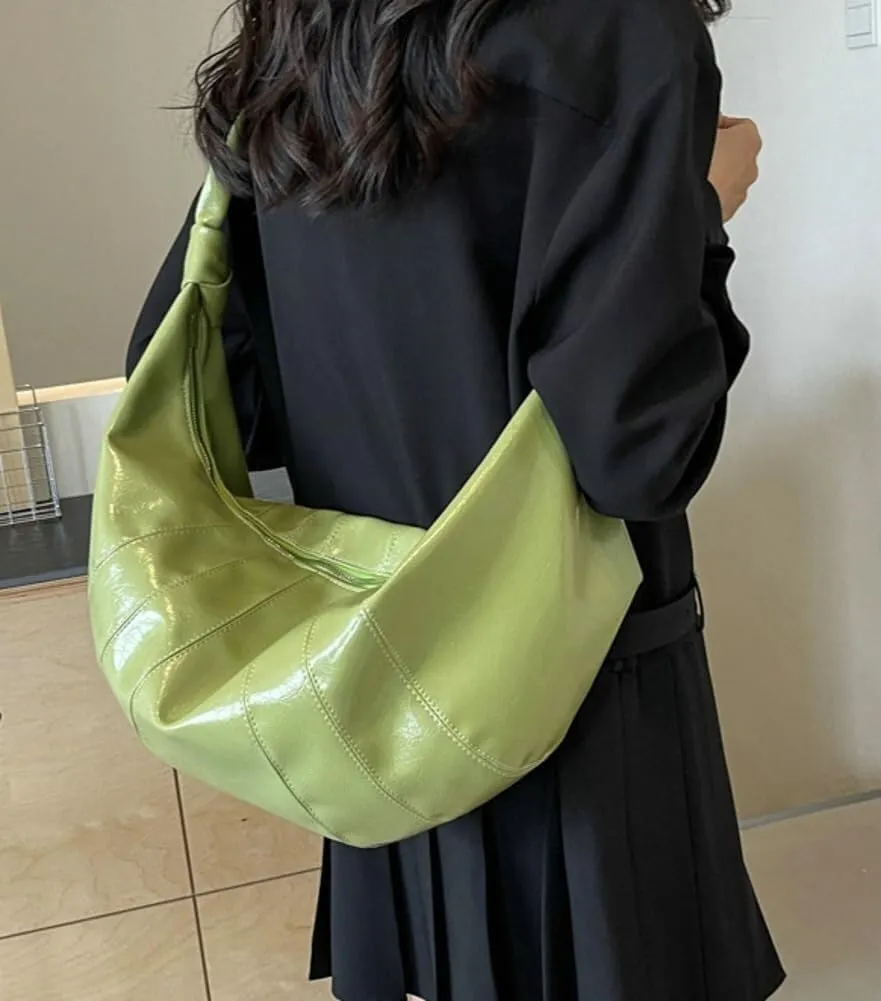 Trendy Soft Vegan Leather Crossbody & Shoulder Tote Bag for Women Dumpling Hobo Handbag Featuring a Top Handle Satchel