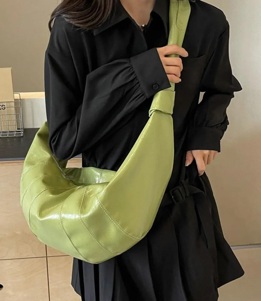 Trendy Soft Vegan Leather Crossbody & Shoulder Tote Bag for Women Dumpling Hobo Handbag Featuring a Top Handle Satchel
