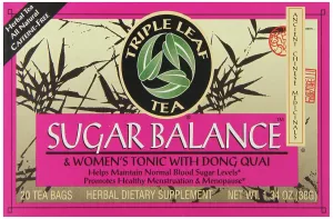 Triple Leaf Tea, Sugar Balance, 20 Tea Bags (Pack of 6)