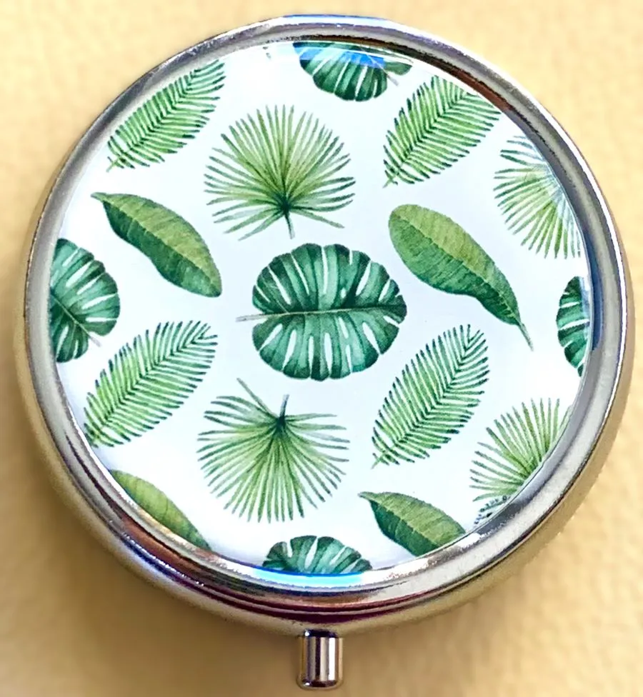 Tropical Leaves Pill Box