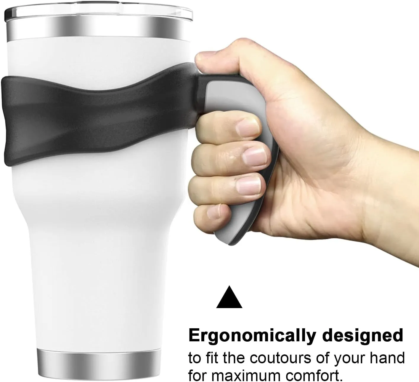 Tumbler Handle Fits for 30 OZ YETI Rambler,Rtic Mug-Previously Design,Sic,OZARK TRAIL & More Tumbler Travel Mug | BPA FREE（Handle Only） (Black)