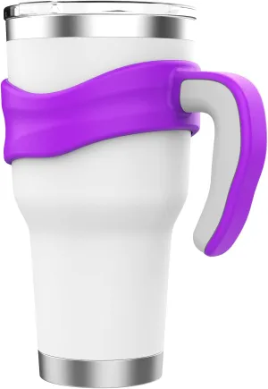 Tumbler Handle Fits for 30 OZ YETI Rambler,Rtic Mug-Previously Design,Sic,OZARK TRAIL & More Tumbler Travel Mug | BPA FREE（Handle Only） (Purple)