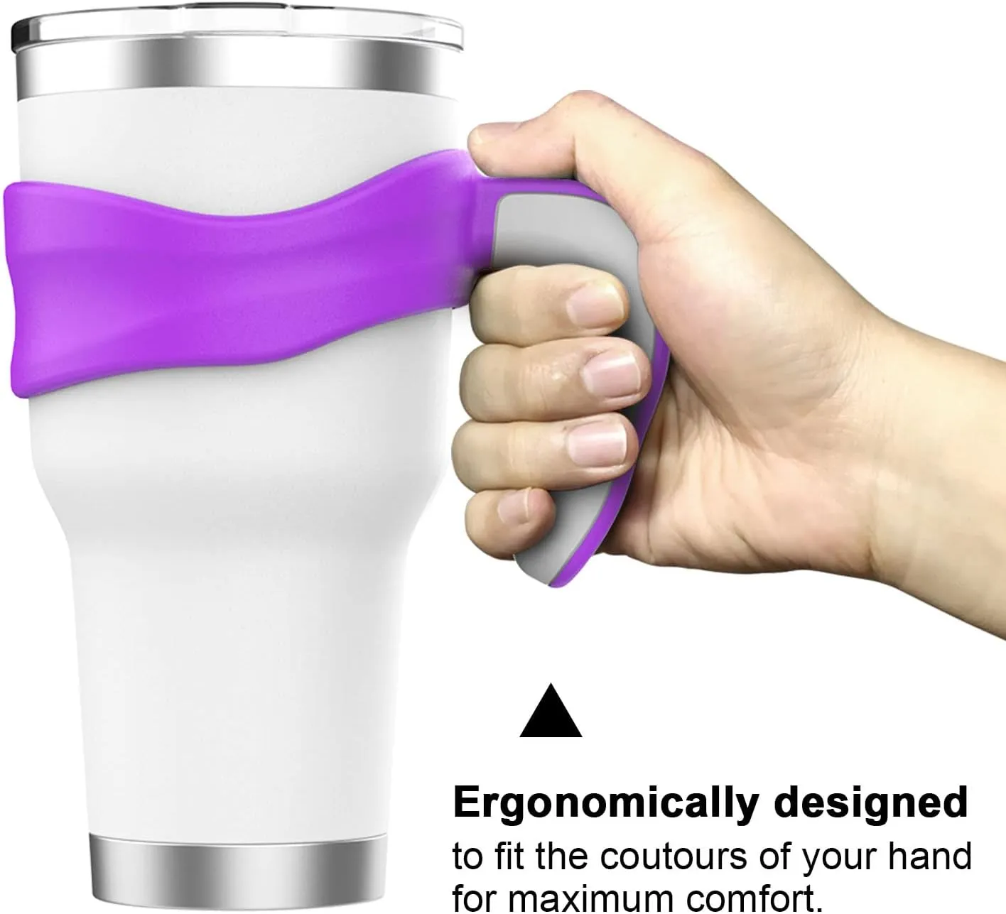 Tumbler Handle Fits for 30 OZ YETI Rambler,Rtic Mug-Previously Design,Sic,OZARK TRAIL & More Tumbler Travel Mug | BPA FREE（Handle Only） (Purple)