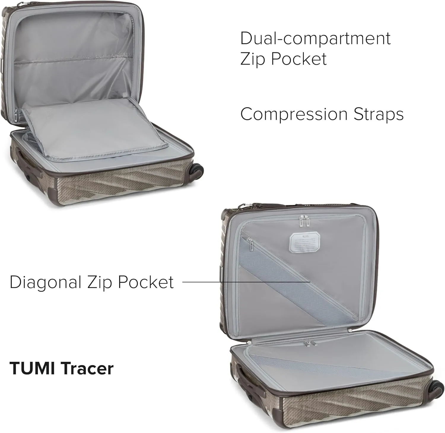TUMI - 19 Degree Lite 4 Wheel Luggage - Lightweight and Highly Durable, Modern Contour, Hard Shell Men's and Women's Suitcase - 21.75" Continental Carry-On, Titanium Grey