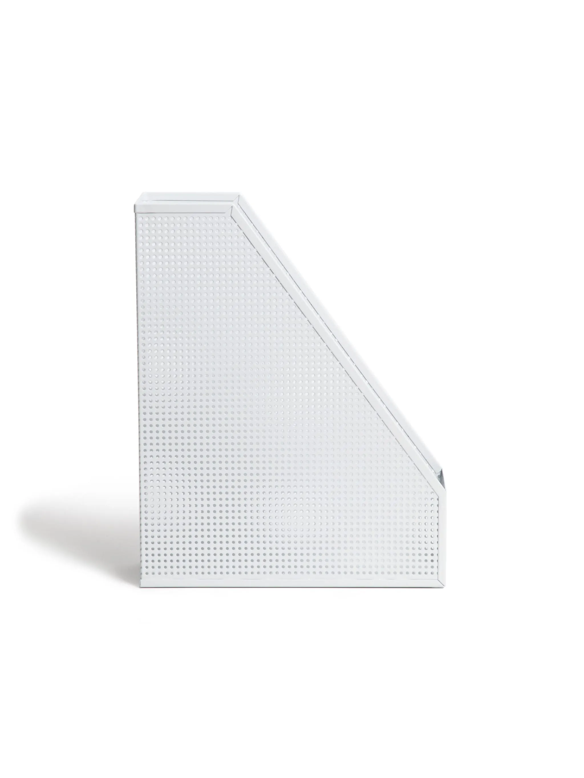 U Brands Perf Metal Magazine Holder, Modern Perforated, White