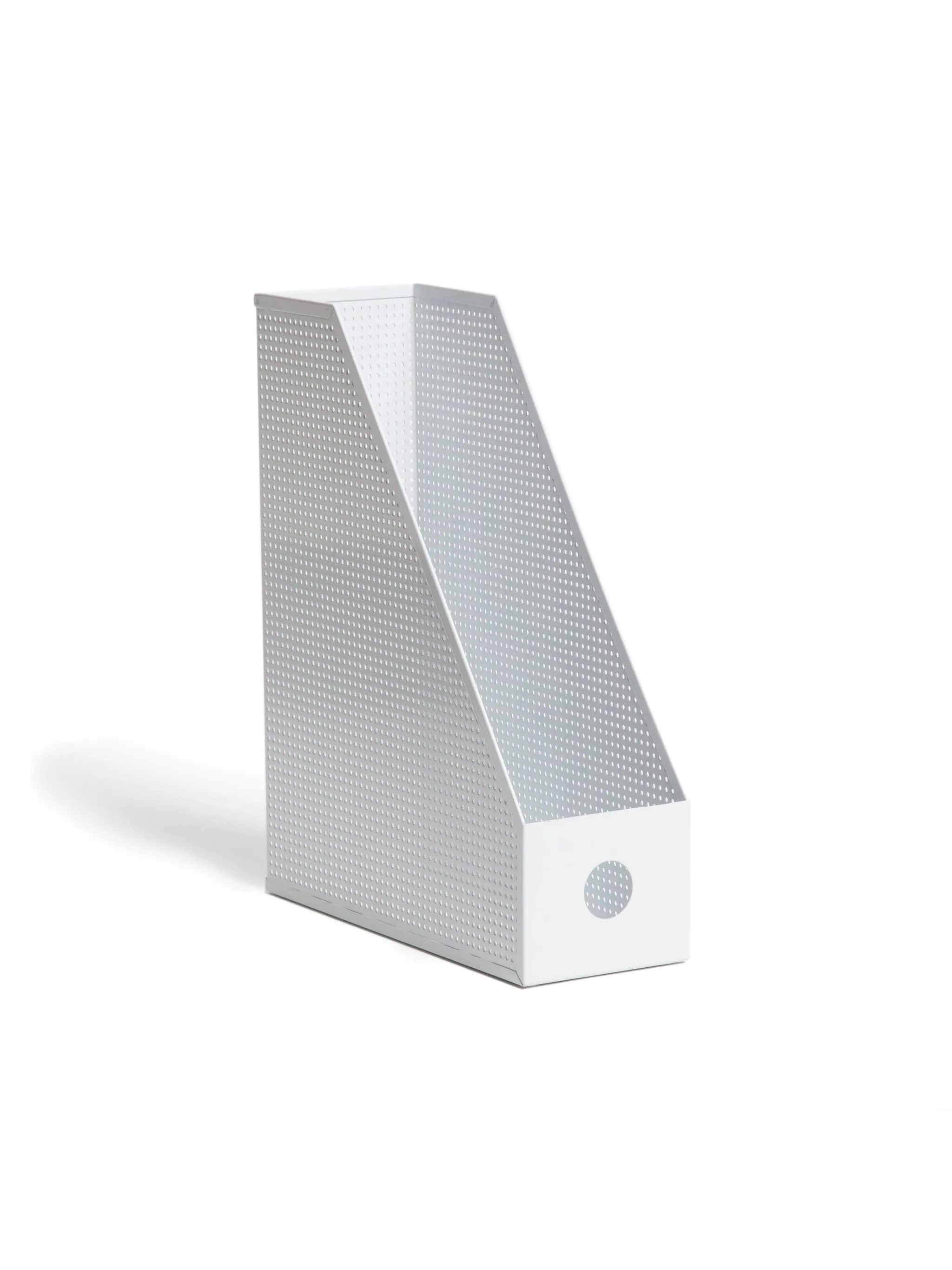 U Brands Perf Metal Magazine Holder, Modern Perforated, White