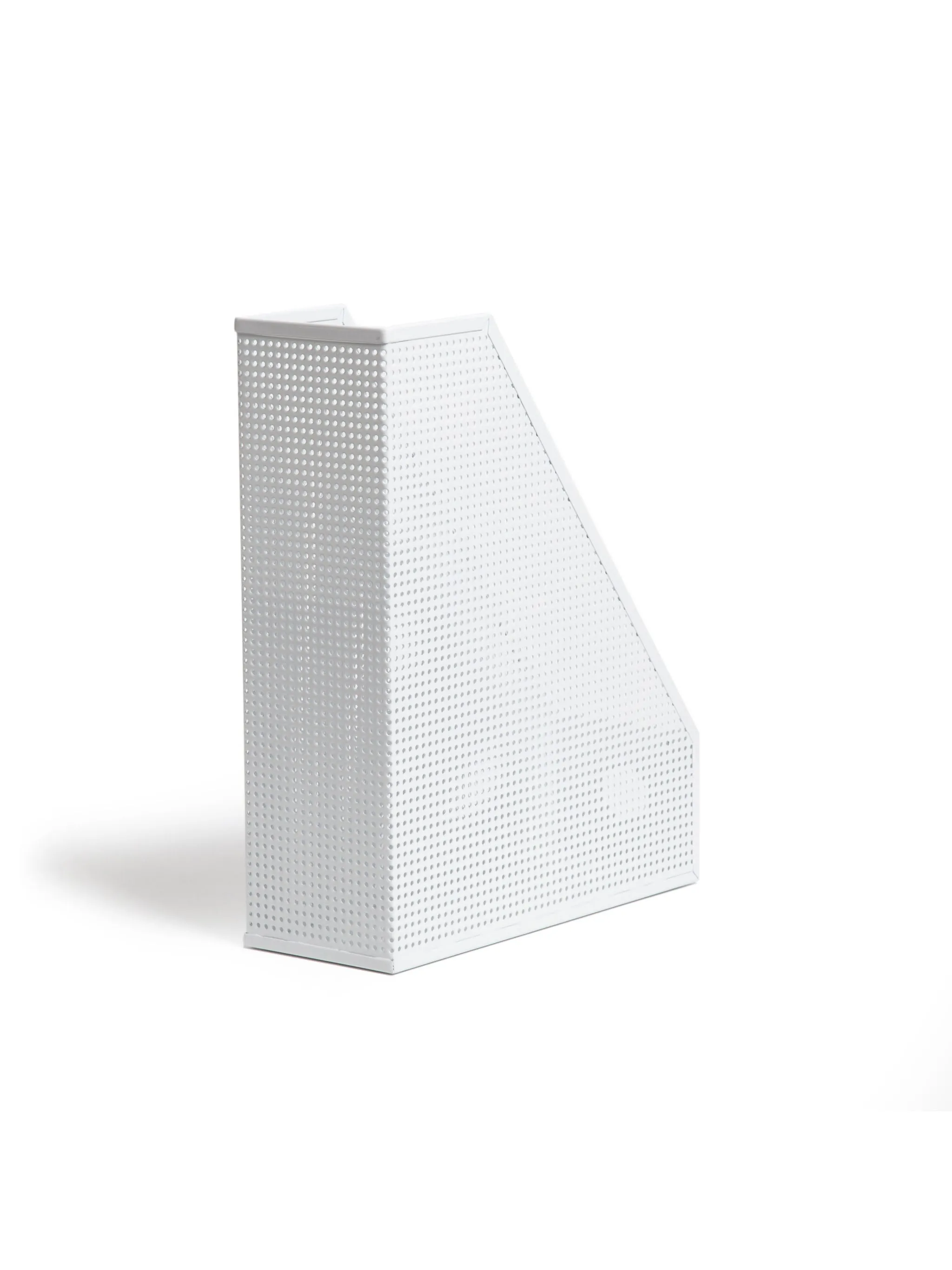U Brands Perf Metal Magazine Holder, Modern Perforated, White