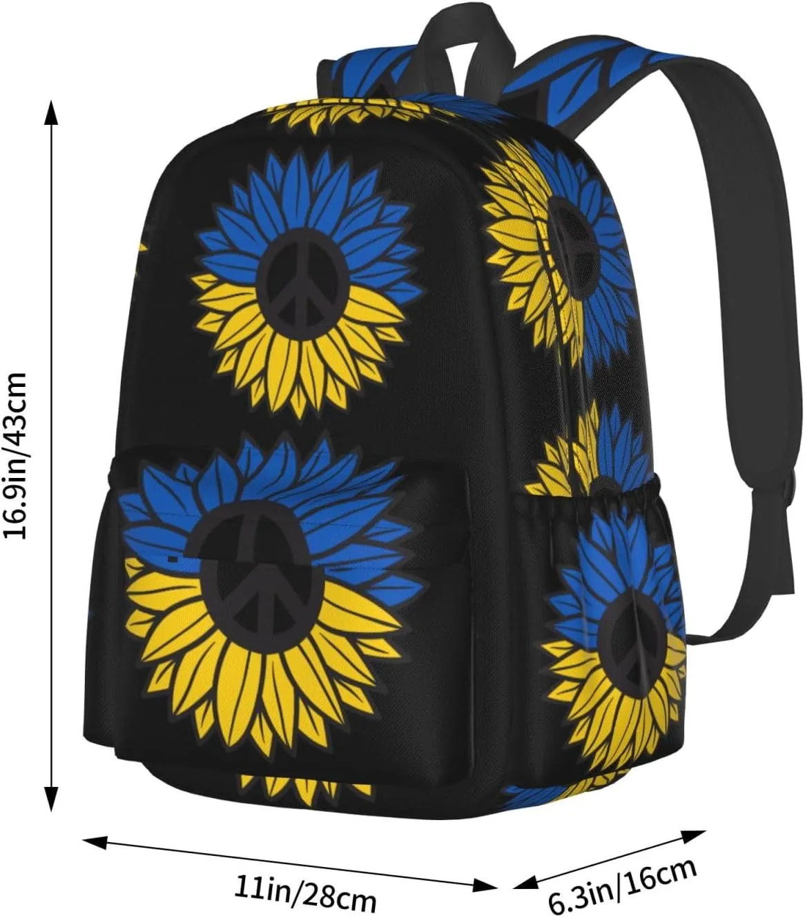 Ukraine Sunflower Flag Laptop Backpack Work Travel Backpacks Business Rucksack Casual Outdoor Daypack with Adjustable Strap Bags for Sports Office Gym Hiking