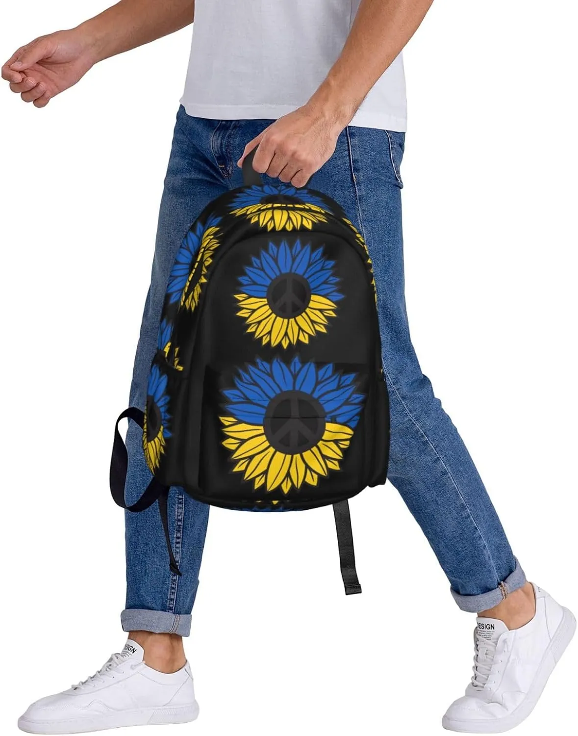 Ukraine Sunflower Flag Laptop Backpack Work Travel Backpacks Business Rucksack Casual Outdoor Daypack with Adjustable Strap Bags for Sports Office Gym Hiking