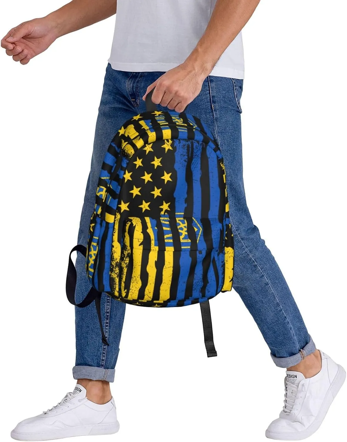 Ukrainian American Flag Ukraine Roots Laptop Backpack Work Travel Backpacks Business Rucksack Casual Outdoor Daypack with Adjustable Strap Bags for Sports Office Gym Hiking