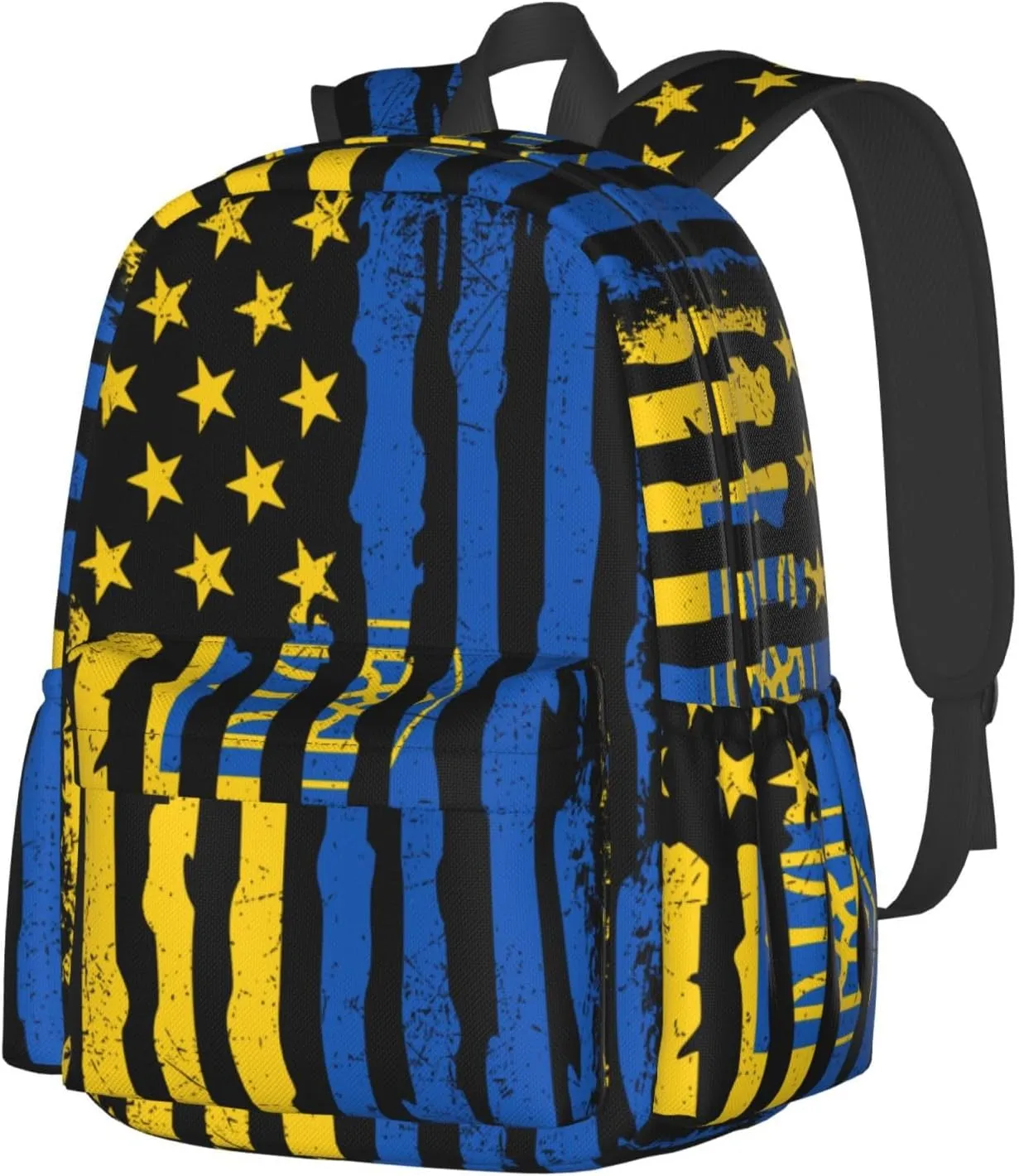 Ukrainian American Flag Ukraine Roots Laptop Backpack Work Travel Backpacks Business Rucksack Casual Outdoor Daypack with Adjustable Strap Bags for Sports Office Gym Hiking