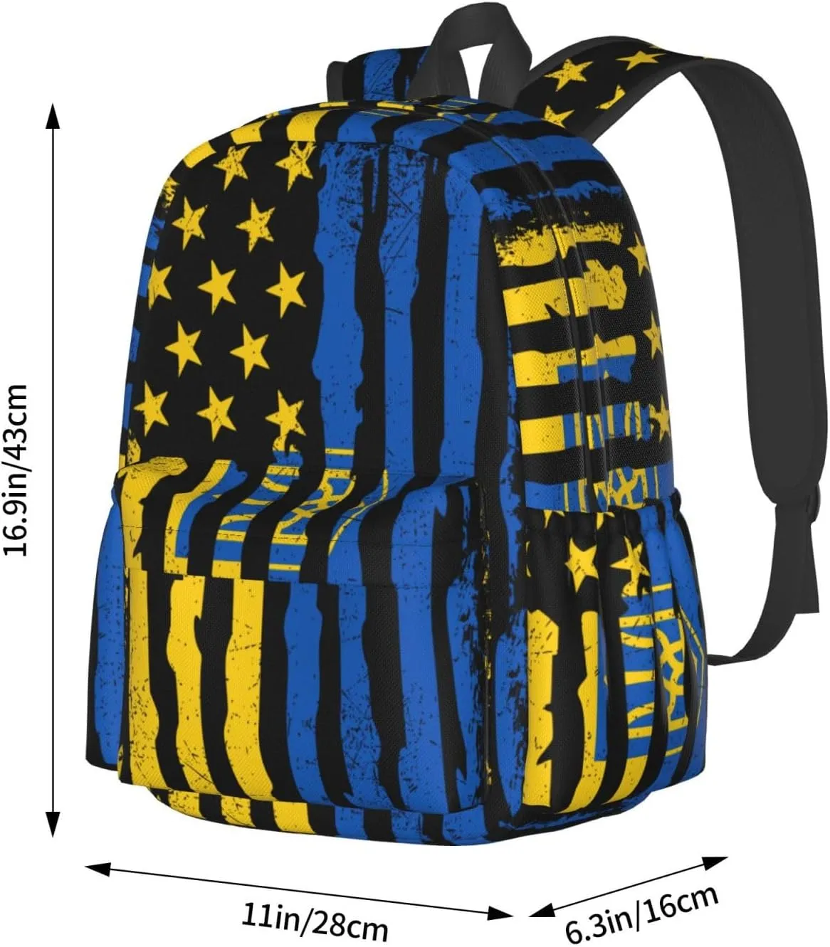 Ukrainian American Flag Ukraine Roots Laptop Backpack Work Travel Backpacks Business Rucksack Casual Outdoor Daypack with Adjustable Strap Bags for Sports Office Gym Hiking