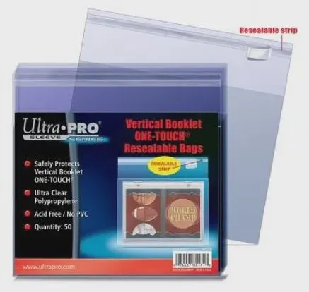 Ultra Pro: Vertical Booklet One Touch Resealable Bags (50ct)