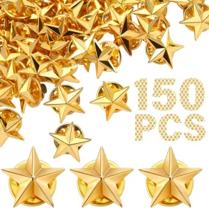 Unittype 150 Pieces Star Badge Lapel Pin Bulk July of 4th Independence Day Backpack Lapel Pin for Men Military Theme Party Costume Decorations Stars Brooches