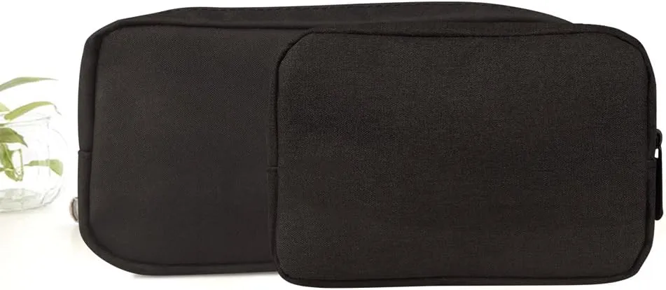 Universal Electronics/Accessories Soft Carrying Case Bag, Durable & Light-Weight,Suitable for Out-Going, Business, Travel and Cosmetics Kit (Small Big-Black)