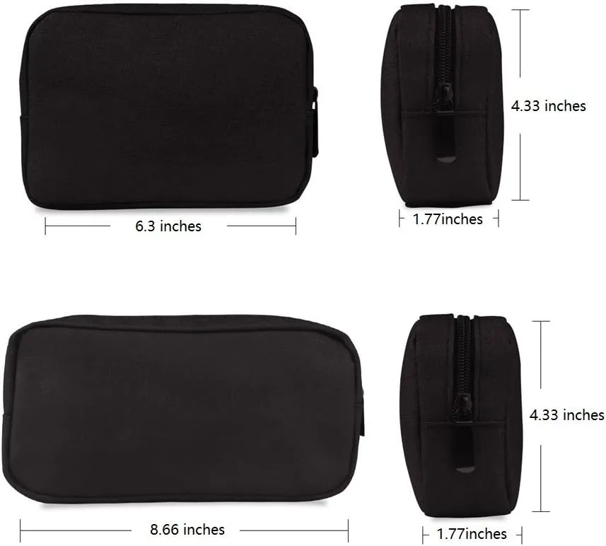 Universal Electronics/Accessories Soft Carrying Case Bag, Durable & Light-Weight,Suitable for Out-Going, Business, Travel and Cosmetics Kit (Small Big-Black)