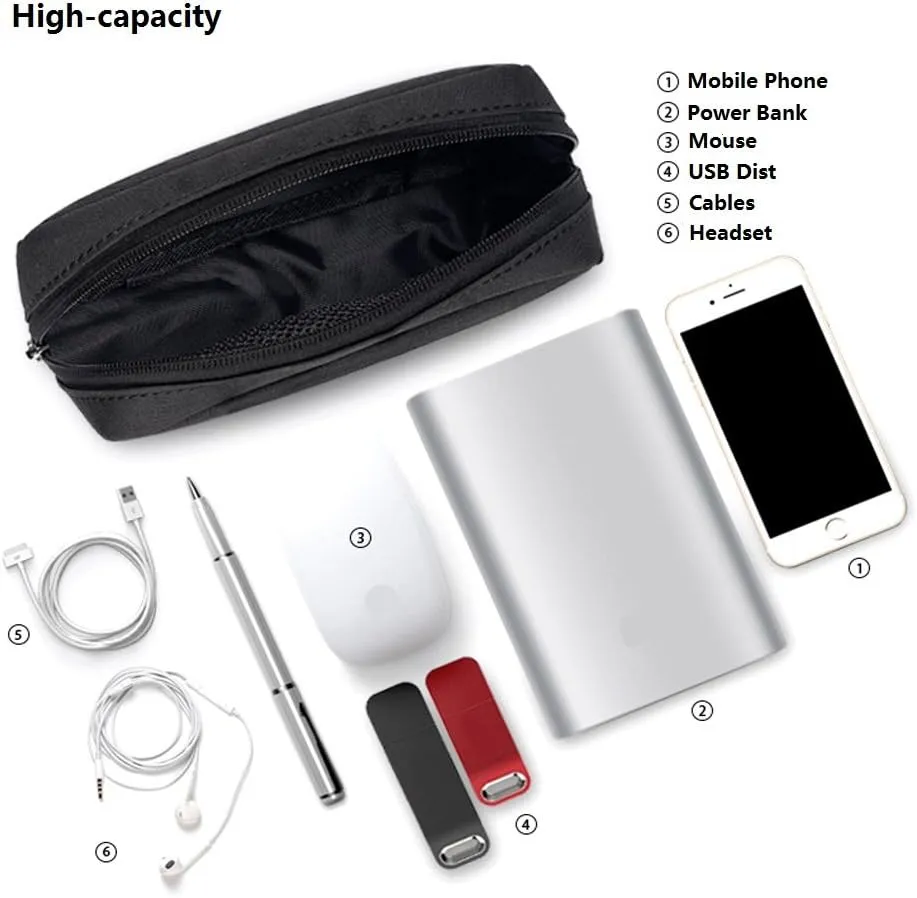 Universal Electronics/Accessories Soft Carrying Case Bag, Durable & Light-Weight,Suitable for Out-Going, Business, Travel and Cosmetics Kit (Small Big-Black)