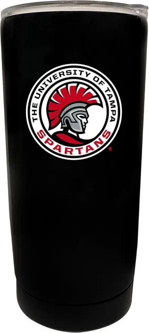 University of Tampa Spartans 16 oz Black Insulated Stainless Steel Tumbler Glossy brushed finish Officially Licensed Collegiate Product