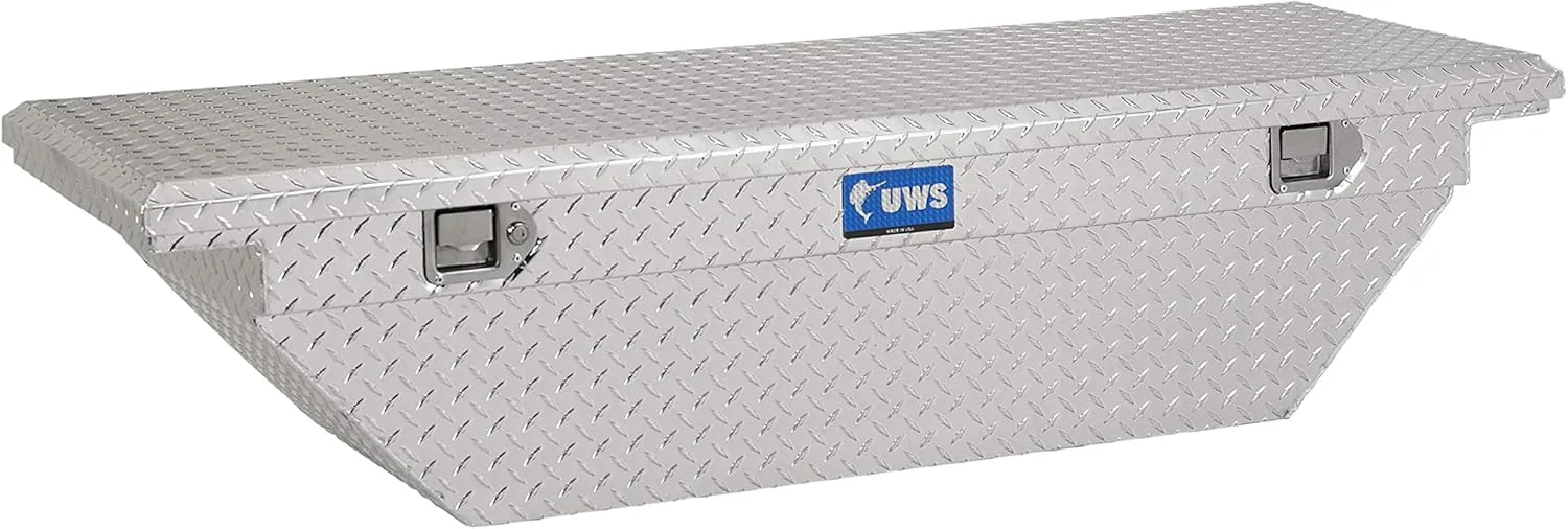 UWS TBS-60-A-LP 60" Single Lid Low Profile Aluminum Toolbox with Beveled Insulated Angled Crossover Toolbox