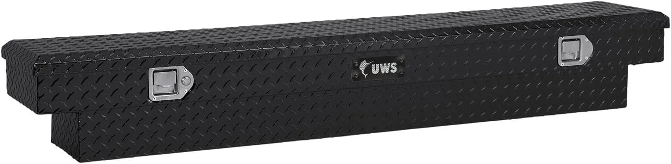 UWS TBS-60-SL-BLK Black Single Lid Slim Line Aluminum Toolbox with Beveled Insulated Lid