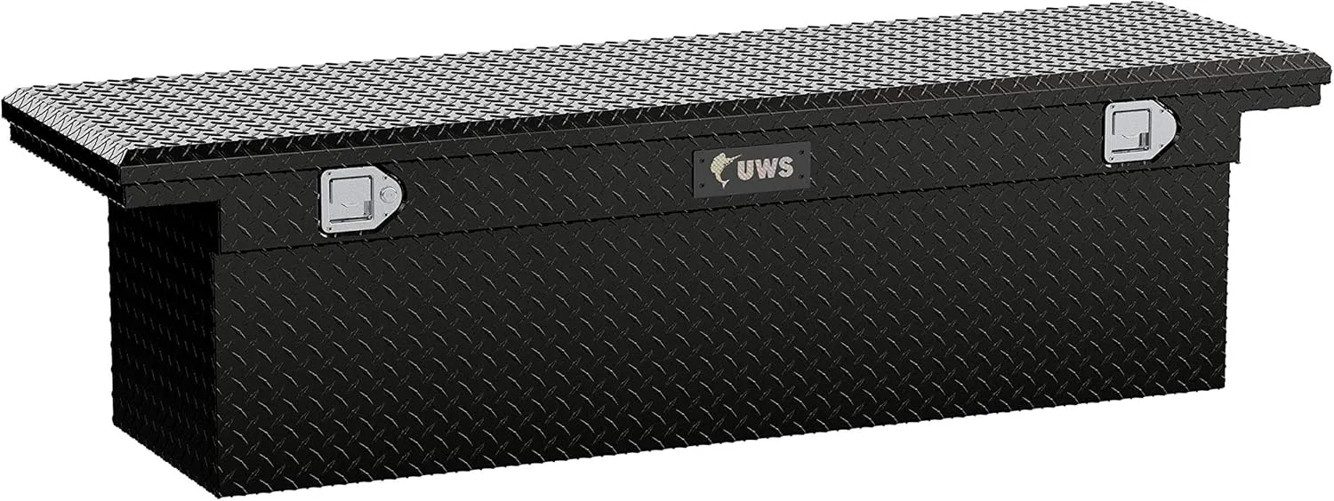 UWS TBSD-69-LP-BLK Black Single Lid Low Profile Deep Aluminum Toolbox with Beveled Insulated Lid