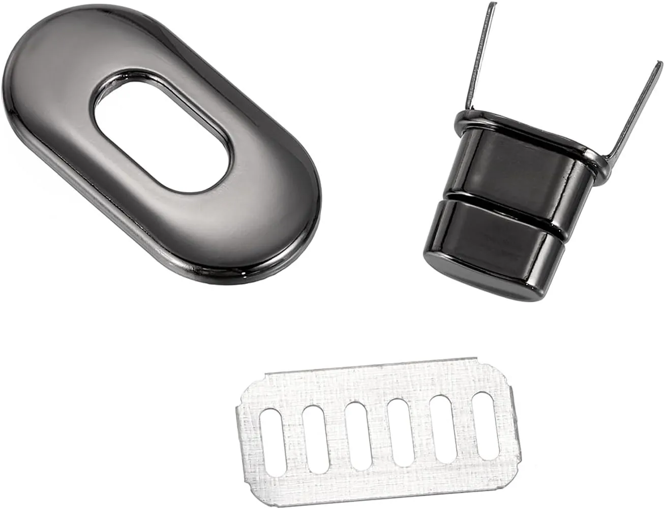 uxcell 15pcs Turn Lock Clasp, Alloy Purse Closures Oval Twist Lock Fasteners Bag Hardware Accessories for Leather DIY Handbag Wallet Craft, Black