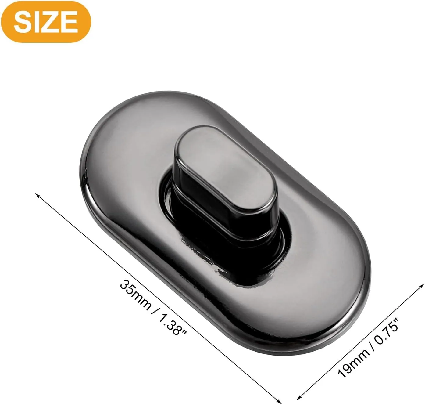 uxcell 15pcs Turn Lock Clasp, Alloy Purse Closures Oval Twist Lock Fasteners Bag Hardware Accessories for Leather DIY Handbag Wallet Craft, Black