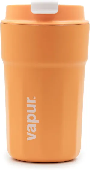 Vapur Flip Top Lid All Purpose Reusable Insulated Tumbler Cup, Keeps Drinks Cold or Hot, Hydration On The Go, Ideal for Traveling, Fits in Cup Holder, 12 Ounce, Apricot, Pack of 1