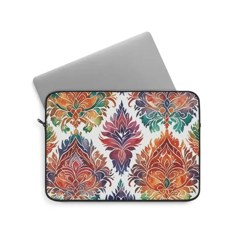 Vibrant Pattern Laptop Sleeve with Plush Fleece