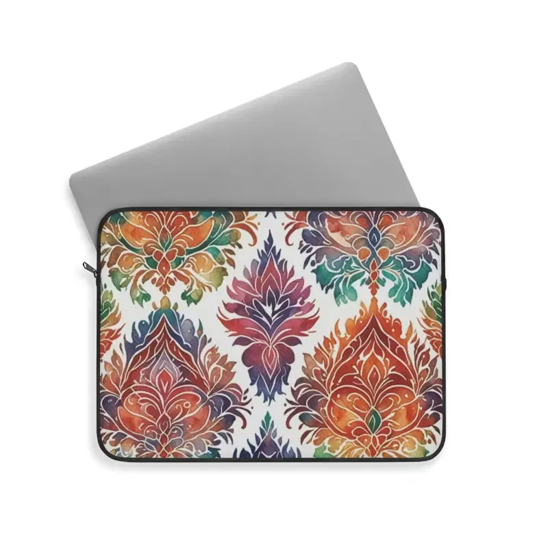 Vibrant Pattern Laptop Sleeve with Plush Fleece