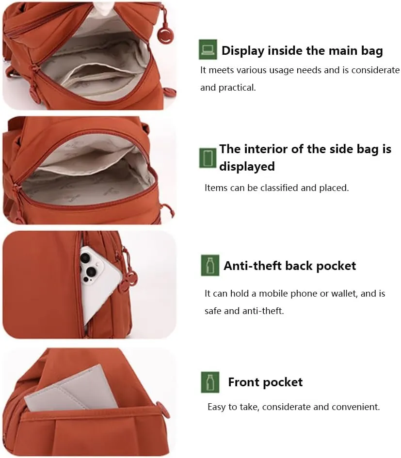 Vovtva Street Lite Chic Versatile Travel Bag, Adjustable Strap Backpack Chest Bags Double Zipper Large Capacity (B)