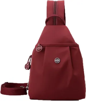 Vovtva Street Lite Chic Versatile Travel Bag, Adjustable Strap Backpack Chest Bags Double Zipper Large Capacity (D)
