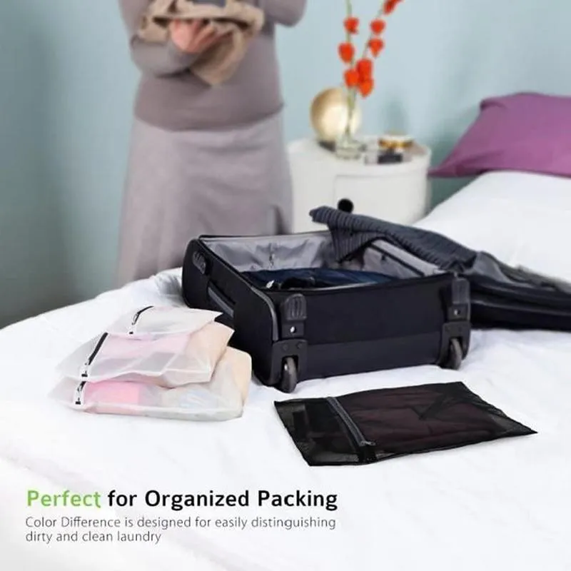 Washing Bags 4PCS Polyester Black/White