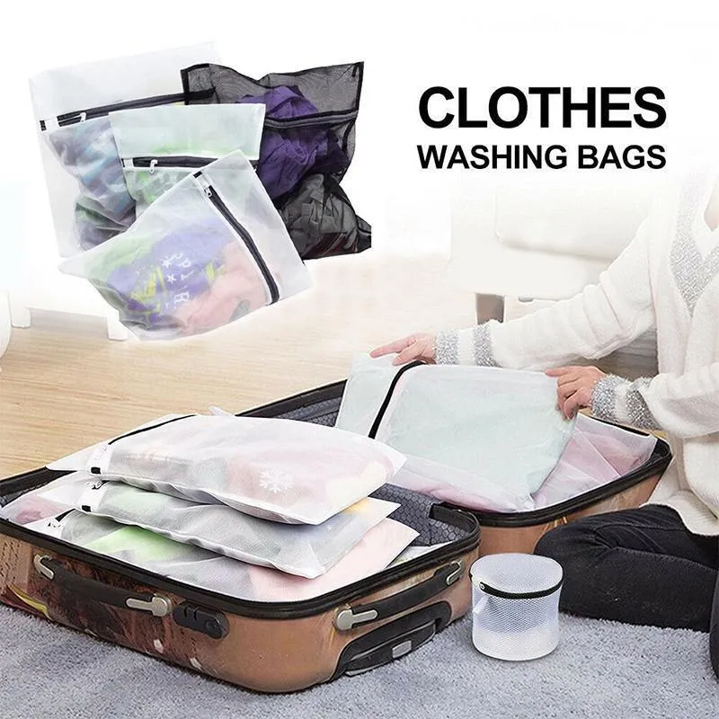 Washing Bags 4PCS Polyester Black/White