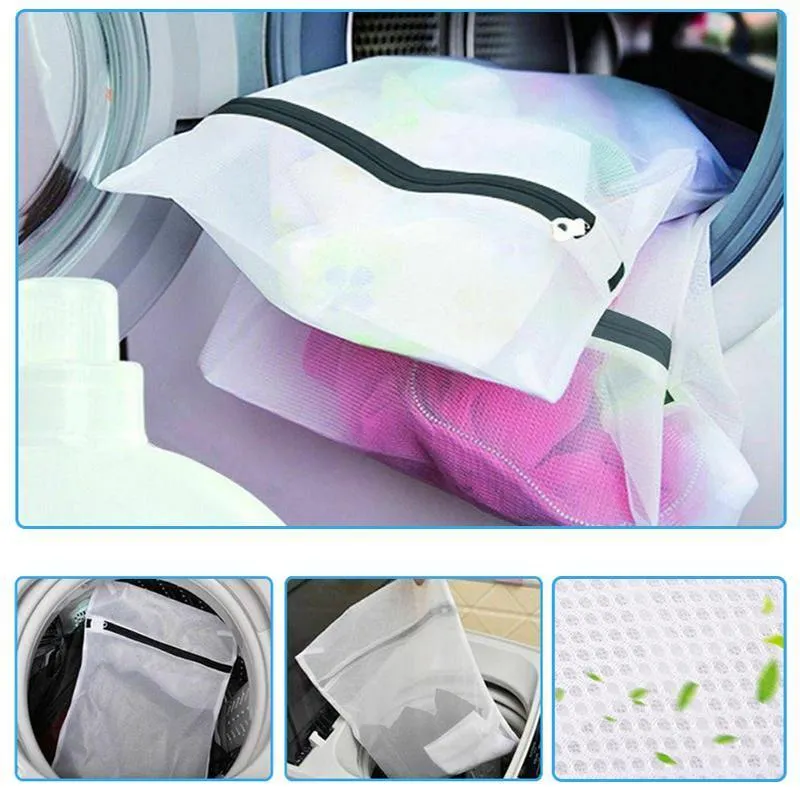 Washing Bags 4PCS Polyester Black/White