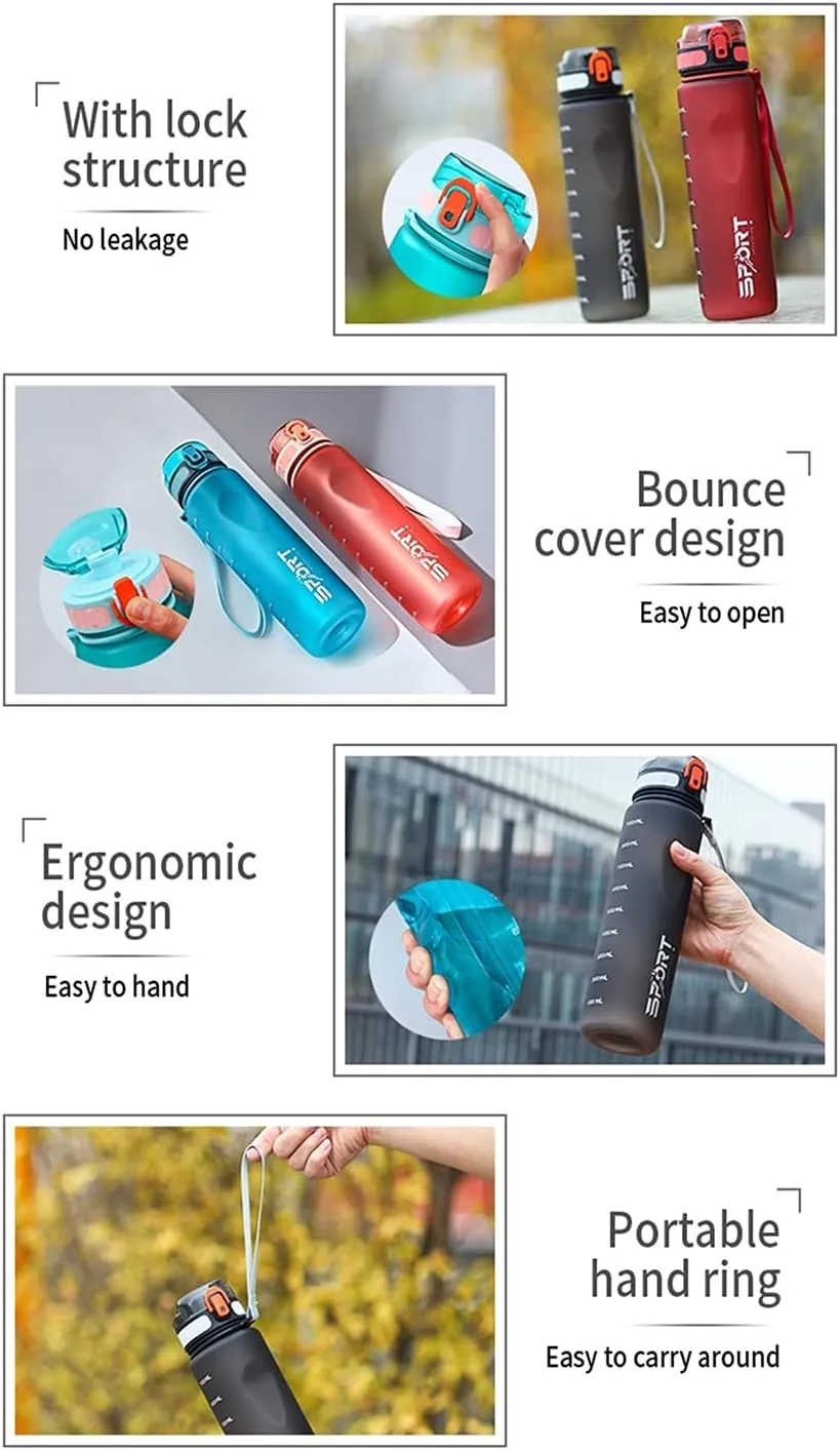 Water Bottle 1000ML Sports Bottle Outdoor Travel Portable Leak-Proof Beverage Pot Large Capacity Sports Fitness Bottle Water Cup water bottle