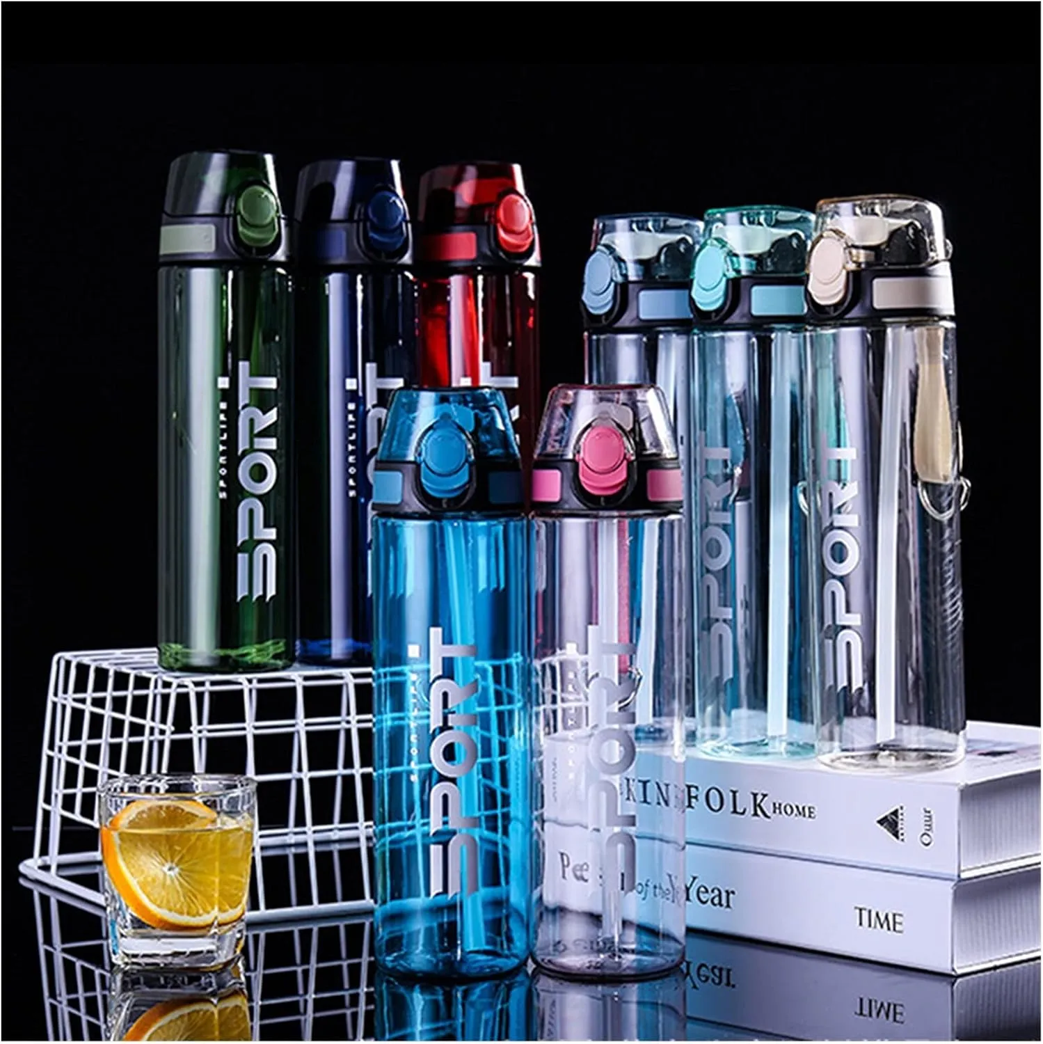 Water Bottle Sports Water Bottle 500ml 1000ml Outdoor Travel Portable Leak Proof Drink Plastic Drink Bottle Riding Equipment water bottle