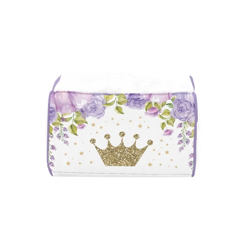 Watercolor Purple Floral Star Diaper Bags Backpack with Name Personalized Baby Bag Nursing Nappy Bag Travel Tote Bag Gifts for Mom 10.83 x 6.69 x 15 Inch