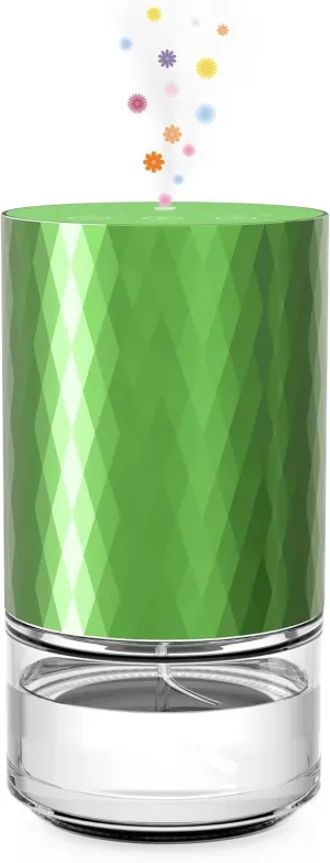 Waterless Diffuser Essential Oil 100mL Capacity Scent Air Machine for Home Aromatherapy Nebulizer Premium Metal Battery Operated 3 Mist Settings Timers Color Light AN3 Lime