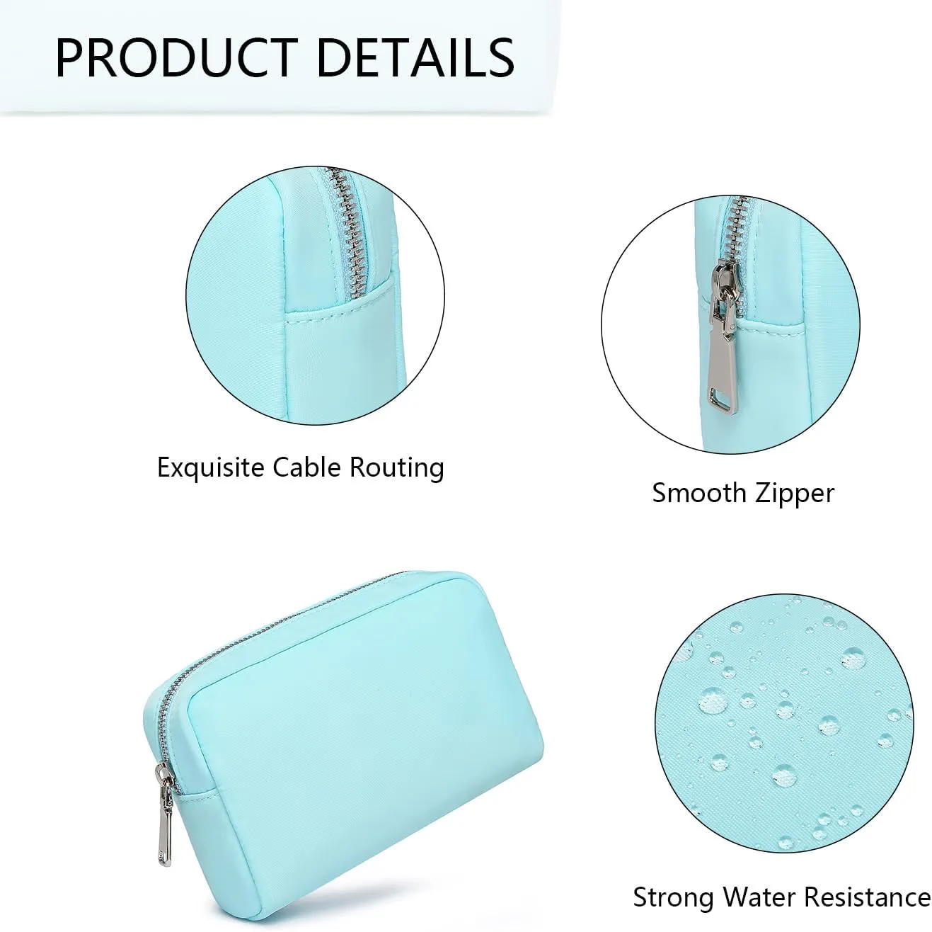 Waterproof Makeup Bag Large Capacity Women's Classic Black Wash Bag Adjustable Partition Wash Bag Brush and Cosmetic Carrying Bag… (Mint Green)