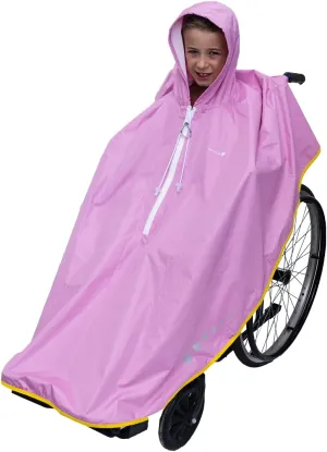 Waterproof Poncho for Children's Wheelchair – Children's Raincoat – Rain Cape for Wheelchair – Italian Design Poncho (Pink)