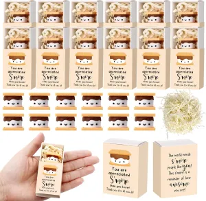 Wettarn 12 Sets S'More Appreciation Gifts Bulk Marshmallow with Box Party Favors Graduation Smore End of The School Year Thank You Gift for Teacher Employee Nurse Coworkers Staff Team Students Group